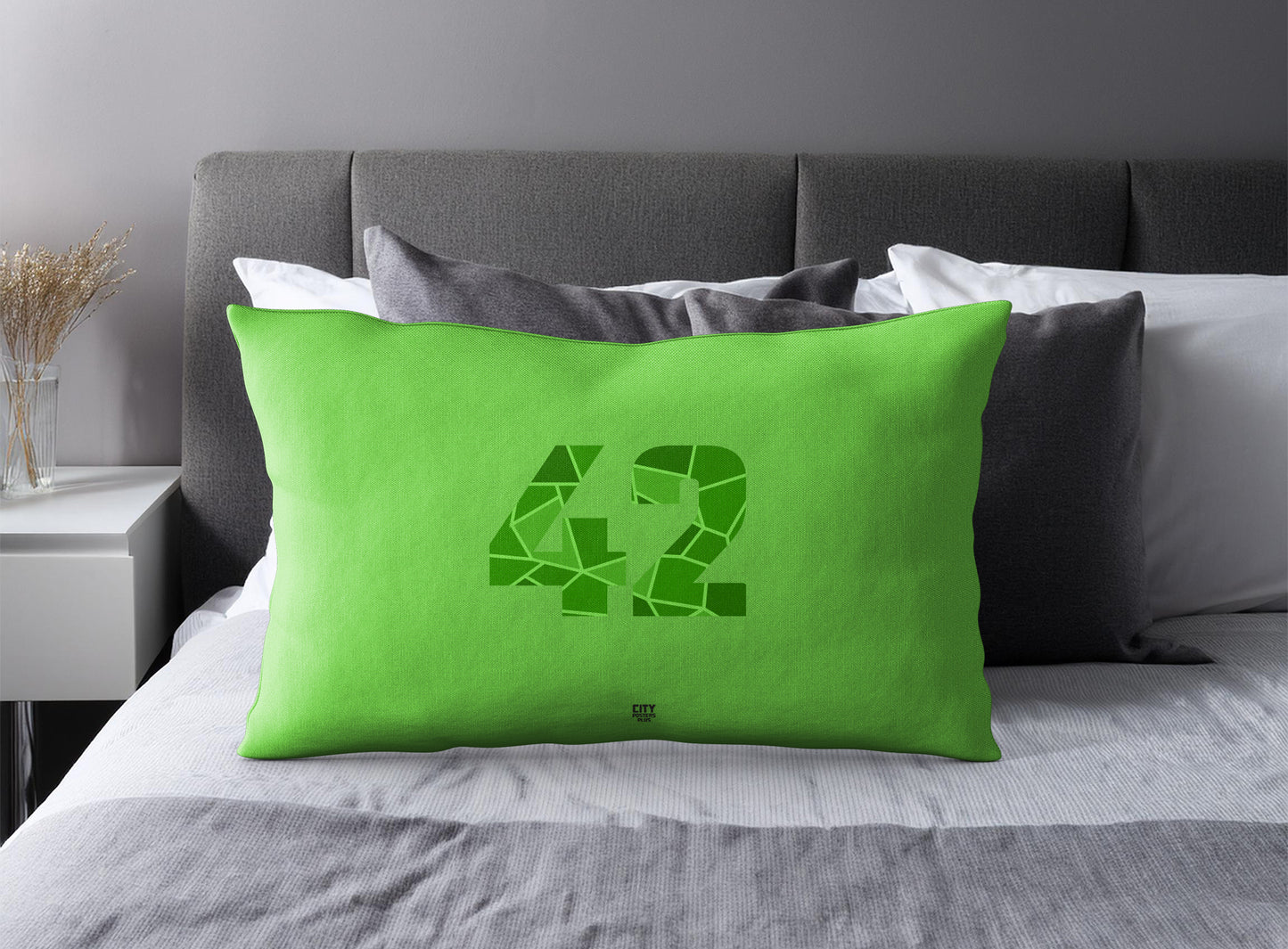PDP 42 Number Pillow Case and Pillow Throw (Liril Green)