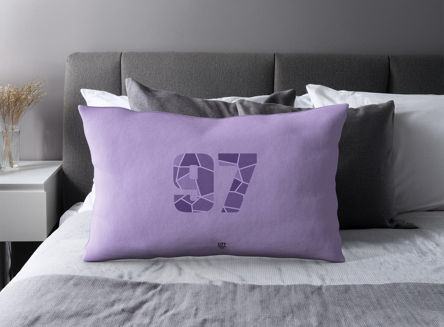 PDP 97 Number Pillow Case and Pillow Throw (Iris Lavender)