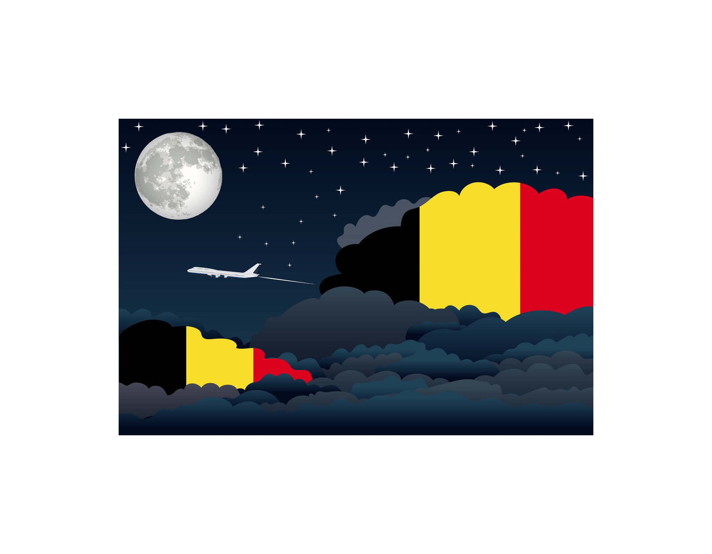 Belgium Night Clouds Blanket Throw