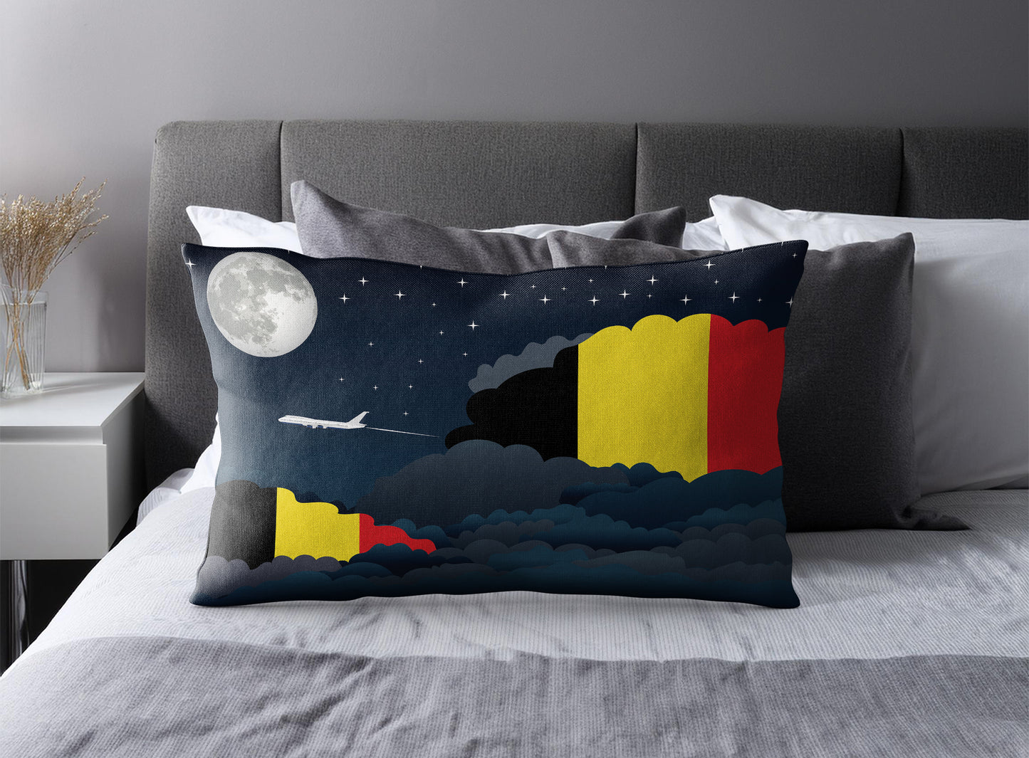 Belgium Night Clouds Pillow Case and Pillow Throw