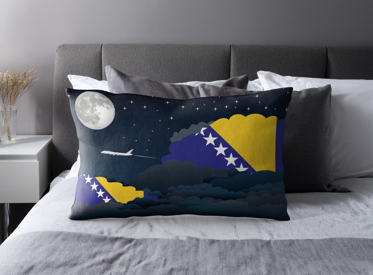 Bosnia Case and Herzegovina Night Clouds Pillow Case and Pillow Throw