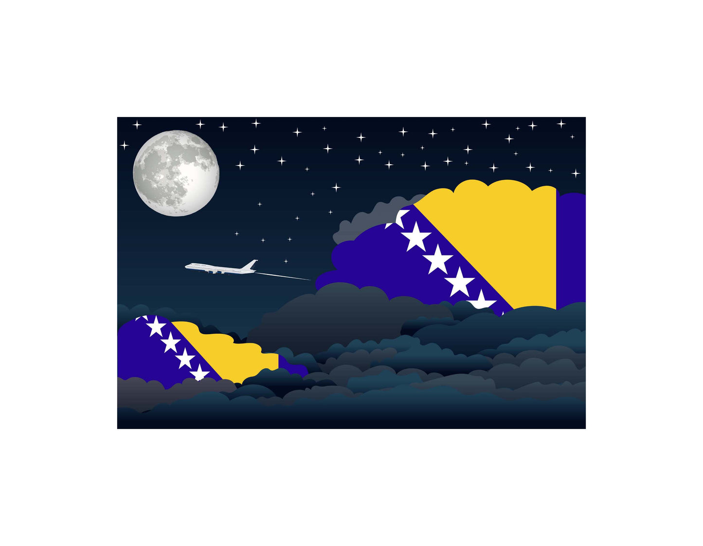 Bosnia Case and Herzegovina Night Clouds Blanket Throw