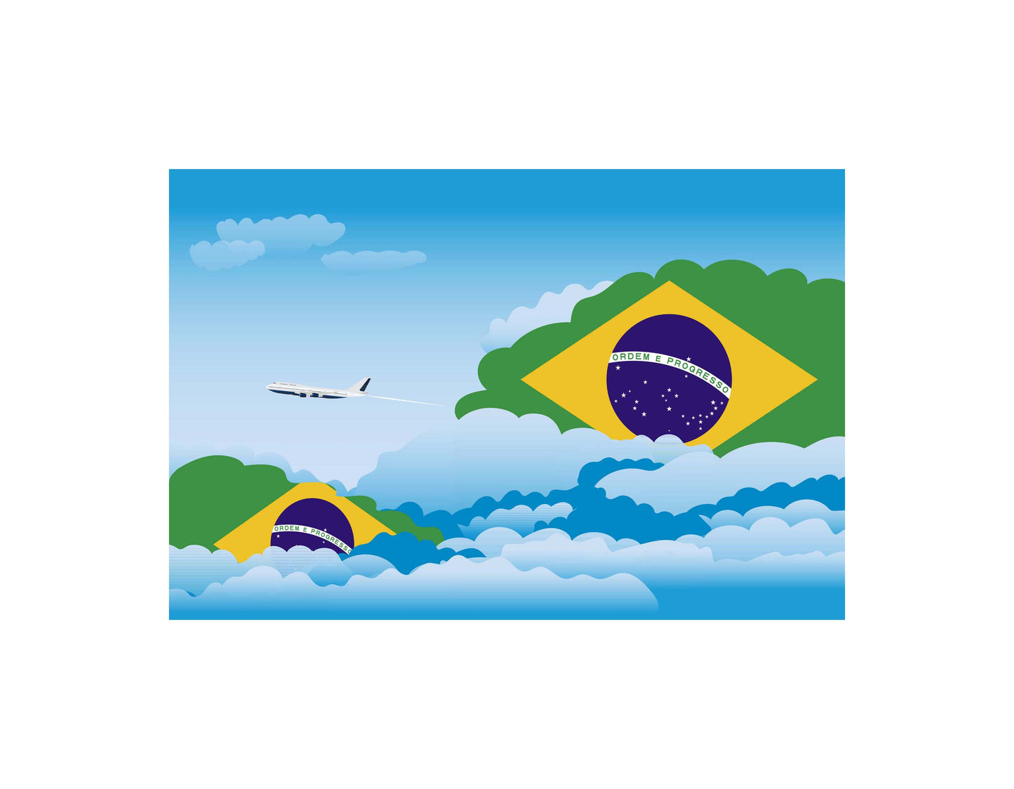 Brazil Day Clouds Blanket Throw