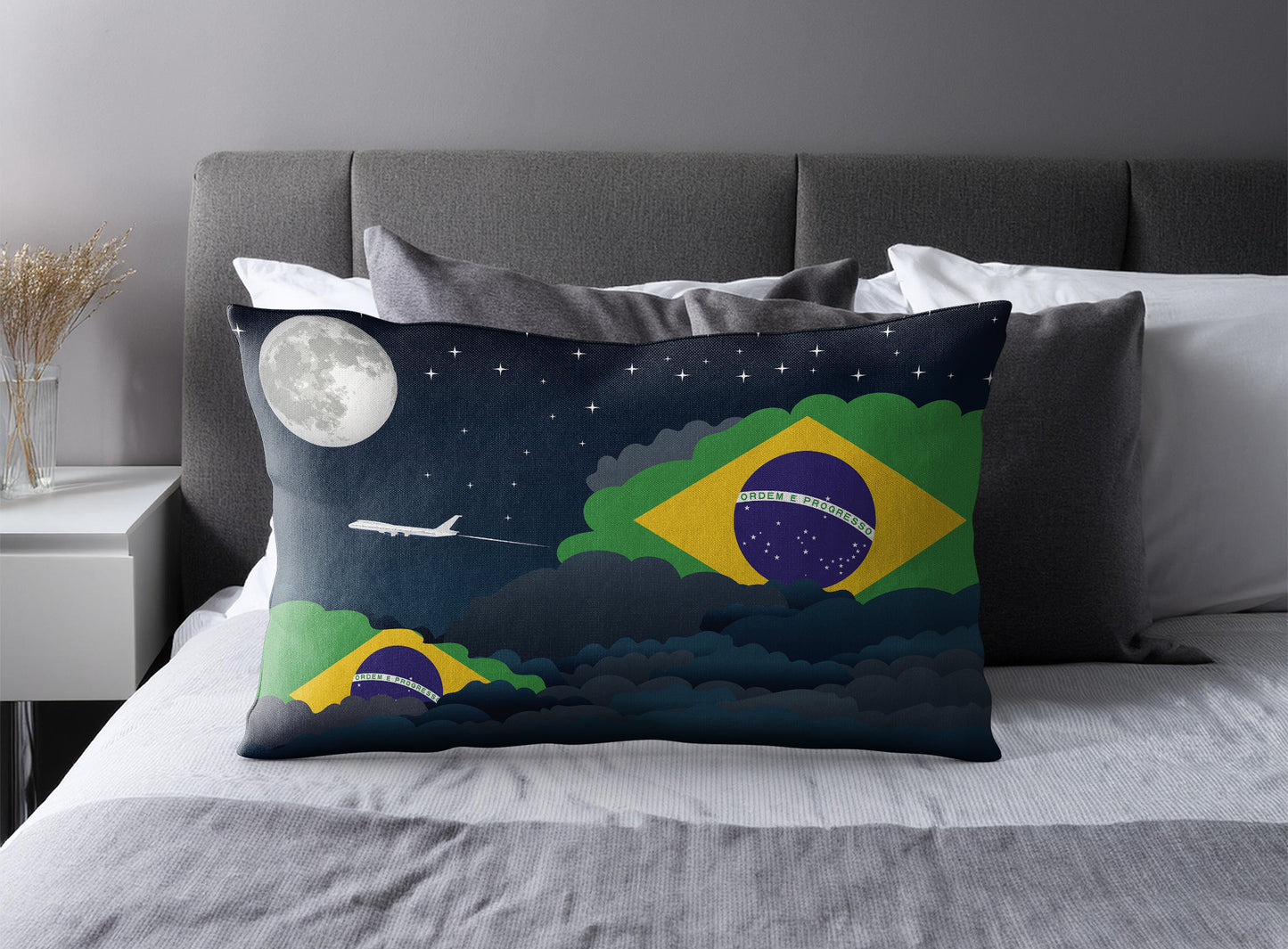 Brazil Night Clouds Pillow Case and Pillow Throw