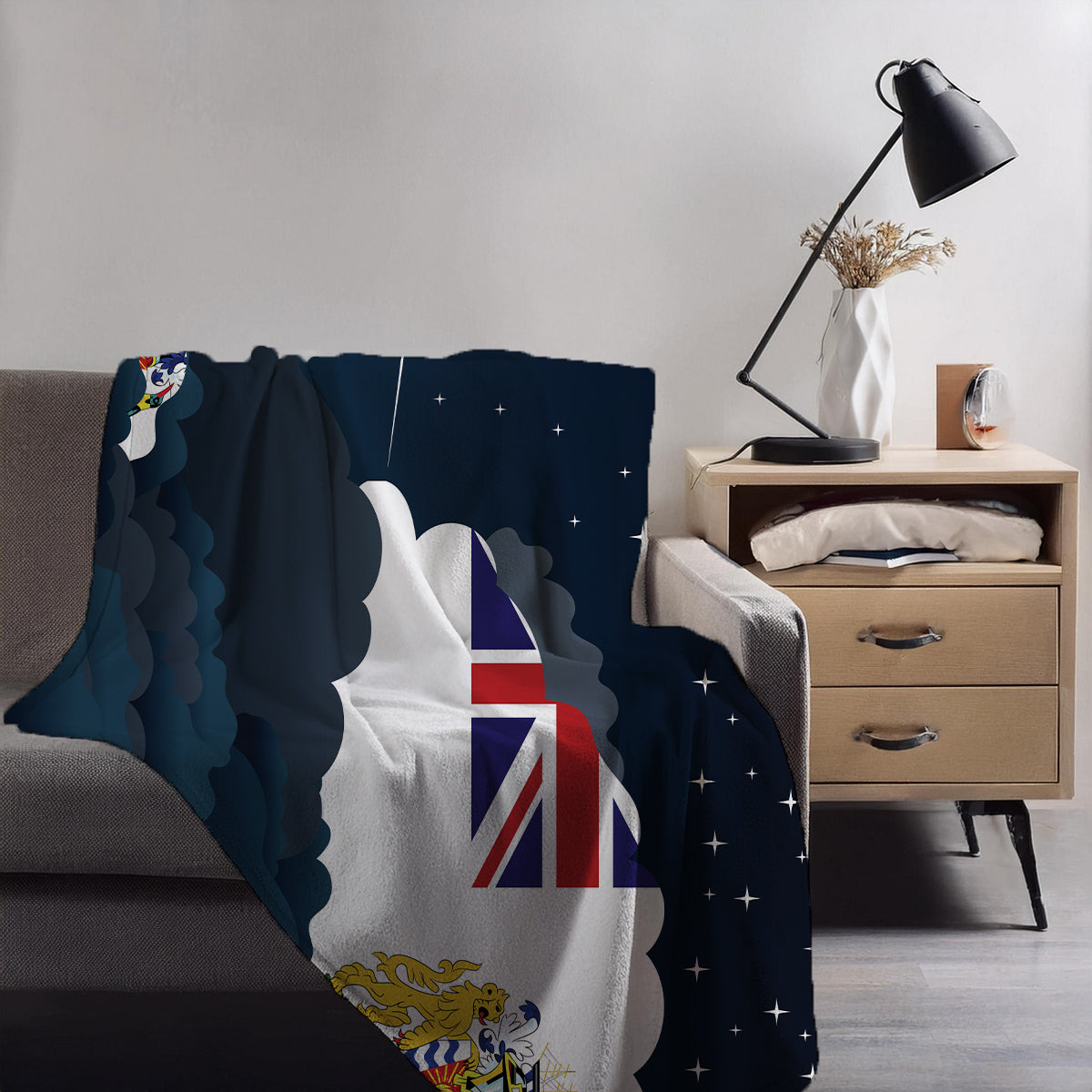 British Antarctic Territory Night Clouds Blanket Throw