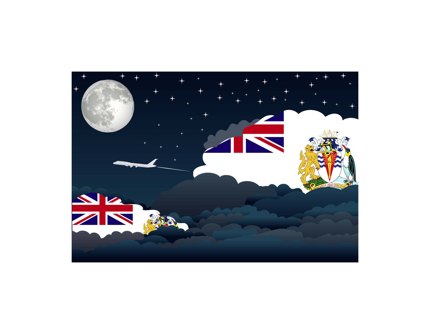 British Antarctic Territory Night Clouds Blanket Throw