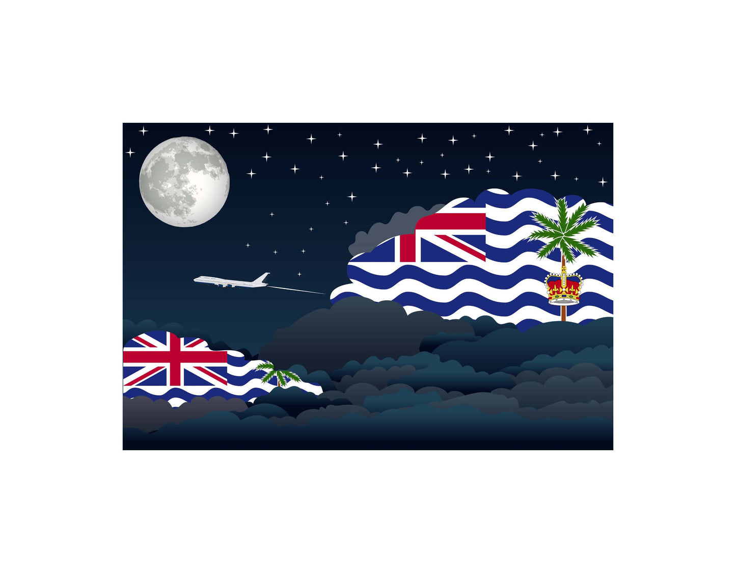 British Indian Ocean Territory Night Clouds Blanket Throw
