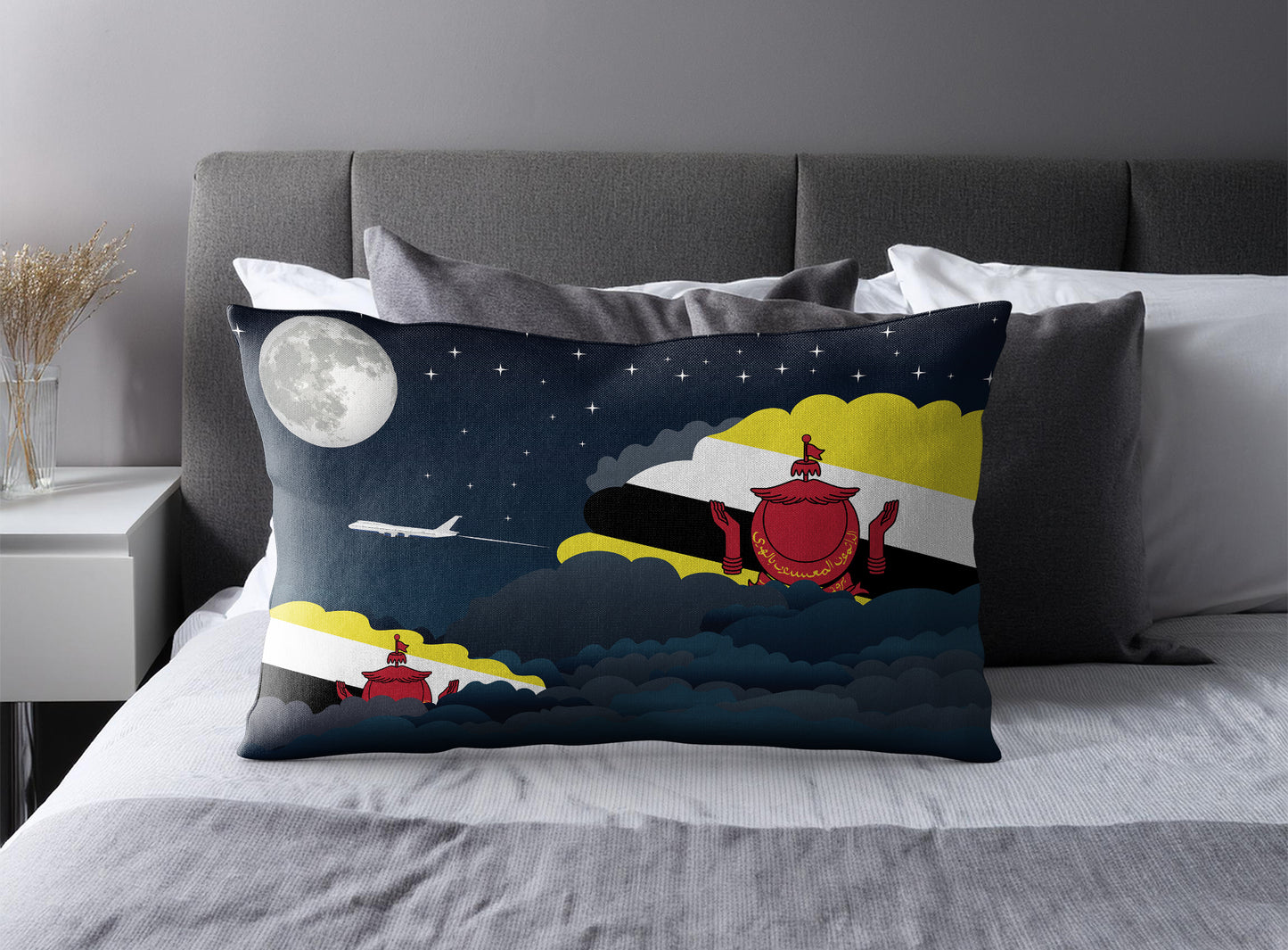 Brunei Night Clouds Pillow Case and Pillow Throw
