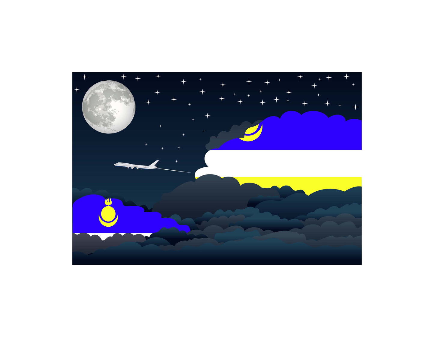 Buryatia Night Clouds Blanket Throw