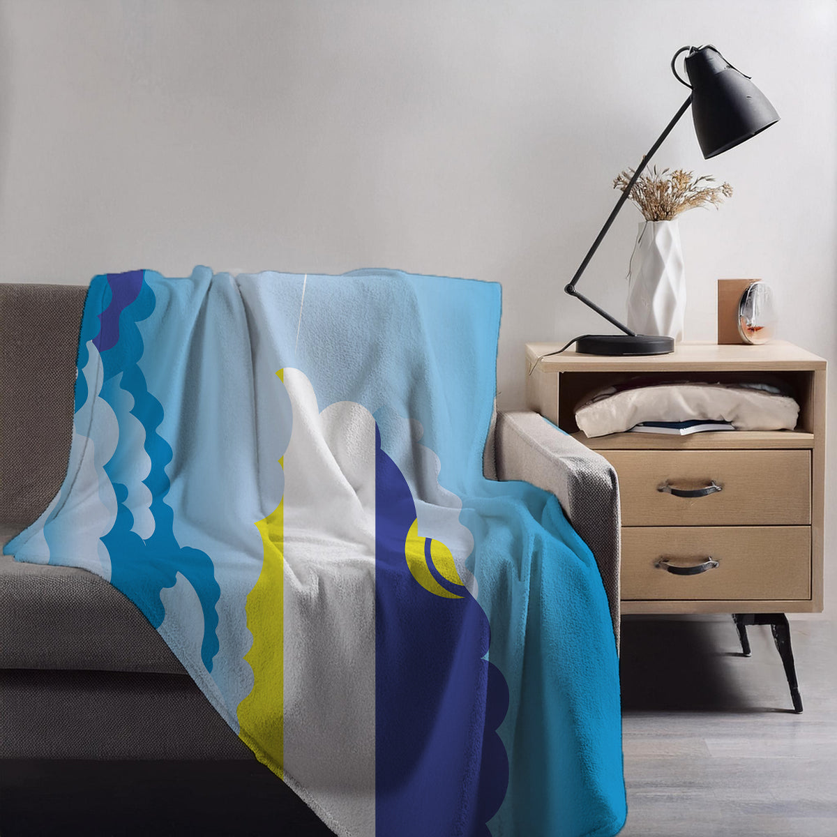 Buryatia Day Clouds Blanket Throw