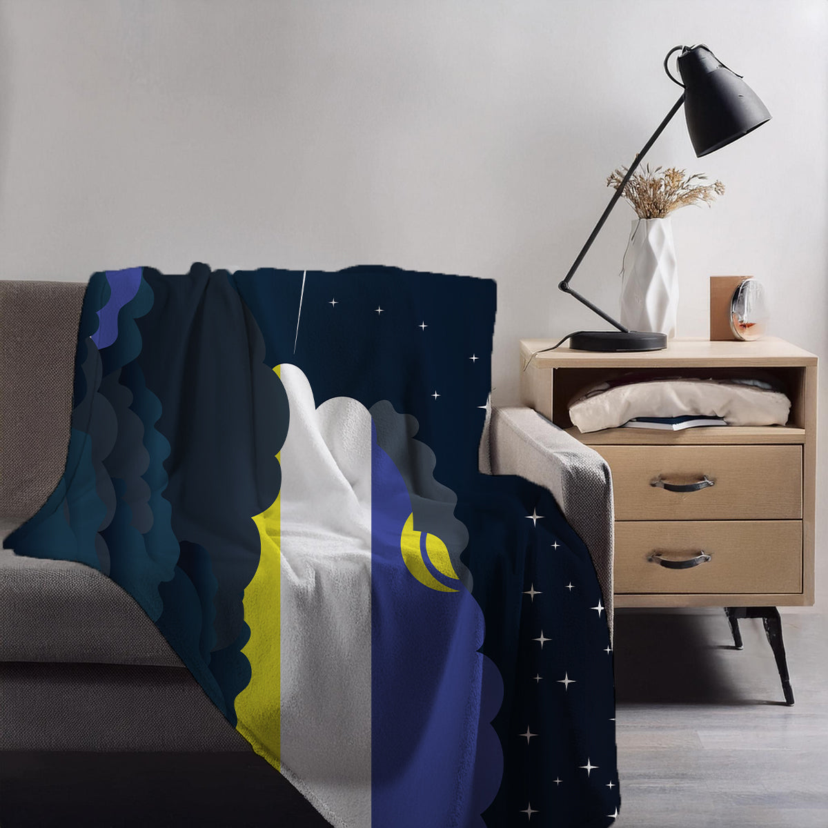 Buryatia Night Clouds Blanket Throw
