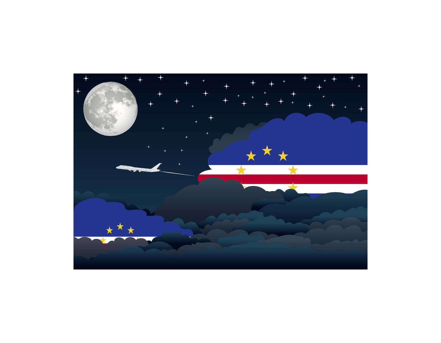 Cape Verde Night Clouds Blanket Throw