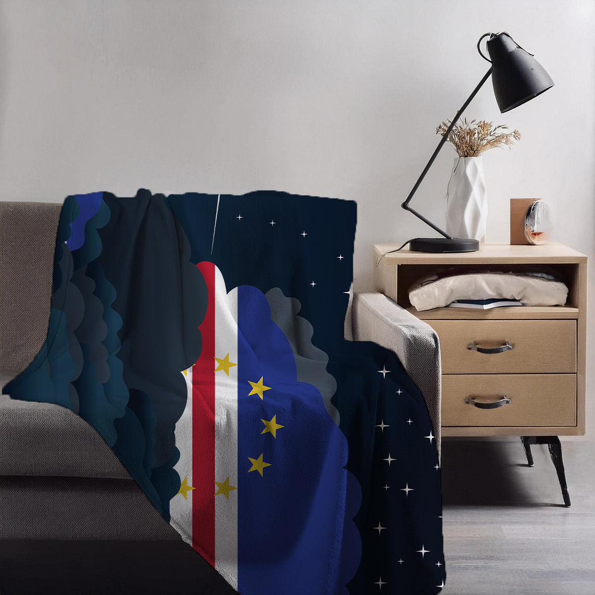 Cape Verde Night Clouds Blanket Throw