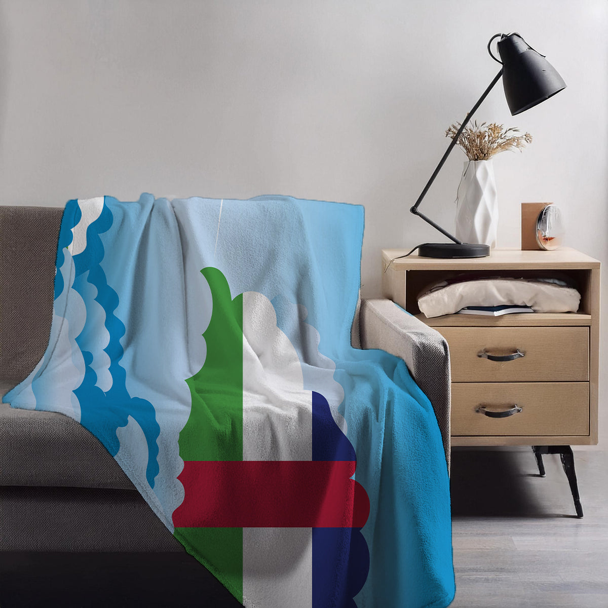 Central African Republic Day Clouds Blanket Throw