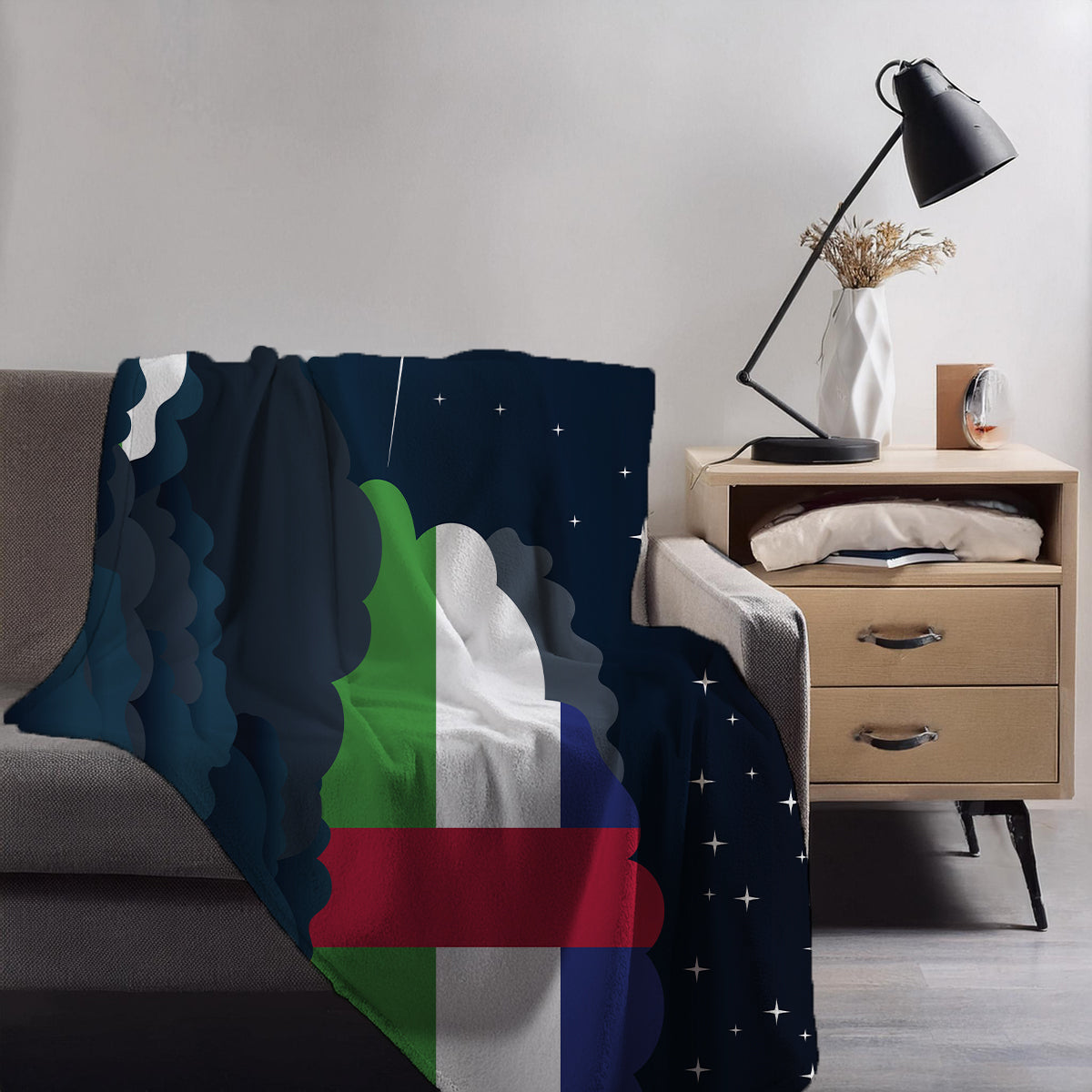 Central African Republic Night Clouds Blanket Throw
