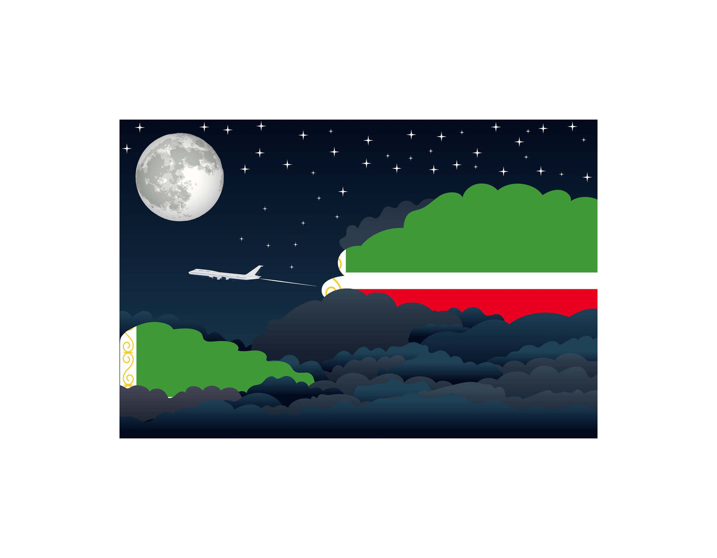 Chechen Republic Night Clouds Blanket Throw