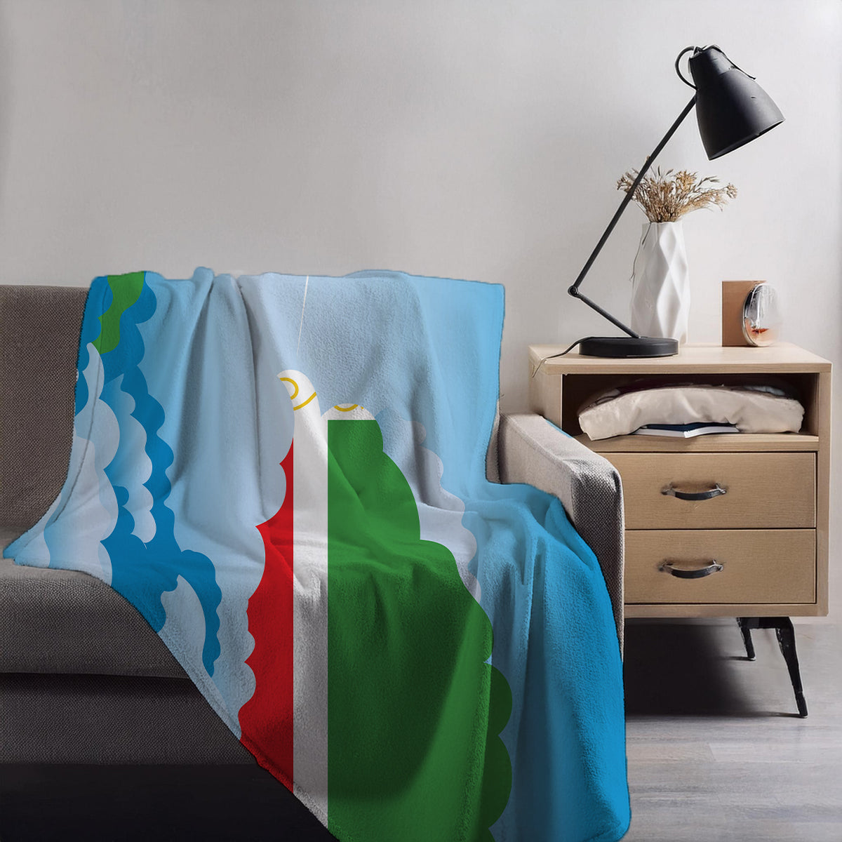 Chechen Republic Day Clouds Blanket Throw