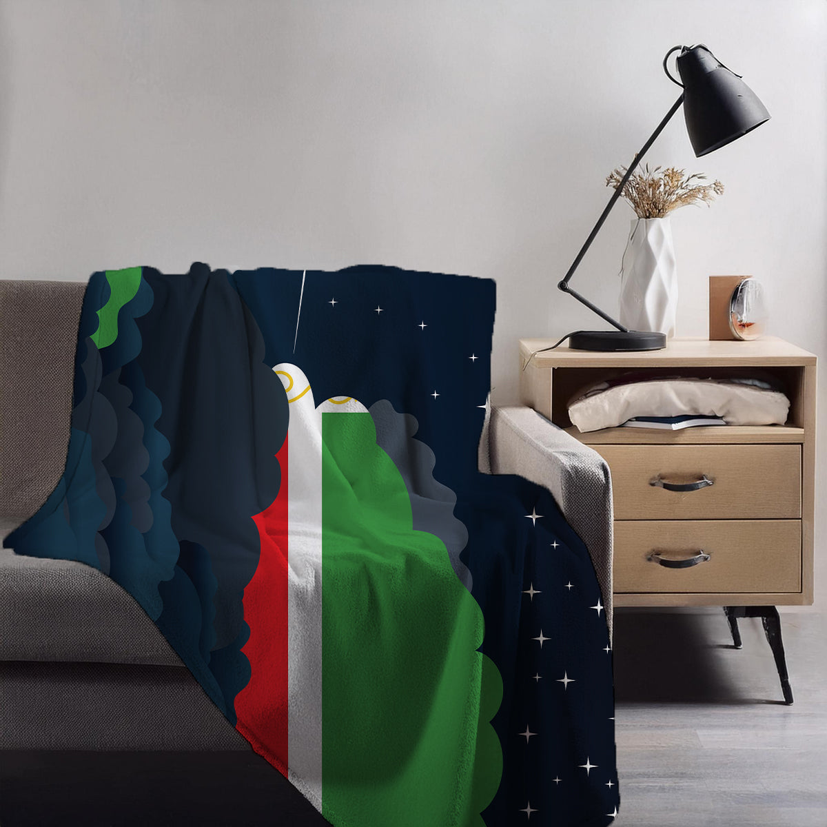 Chechen Republic Night Clouds Blanket Throw