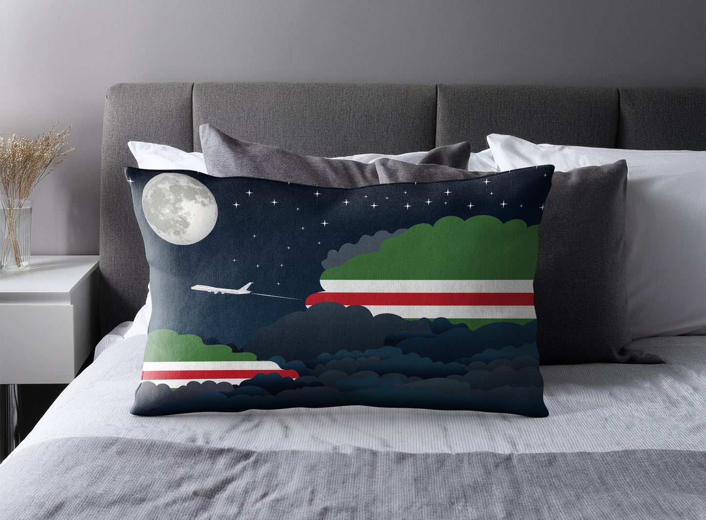 Chechen Republic of Ichkeria Night Clouds Pillow Case and Pillow Throw