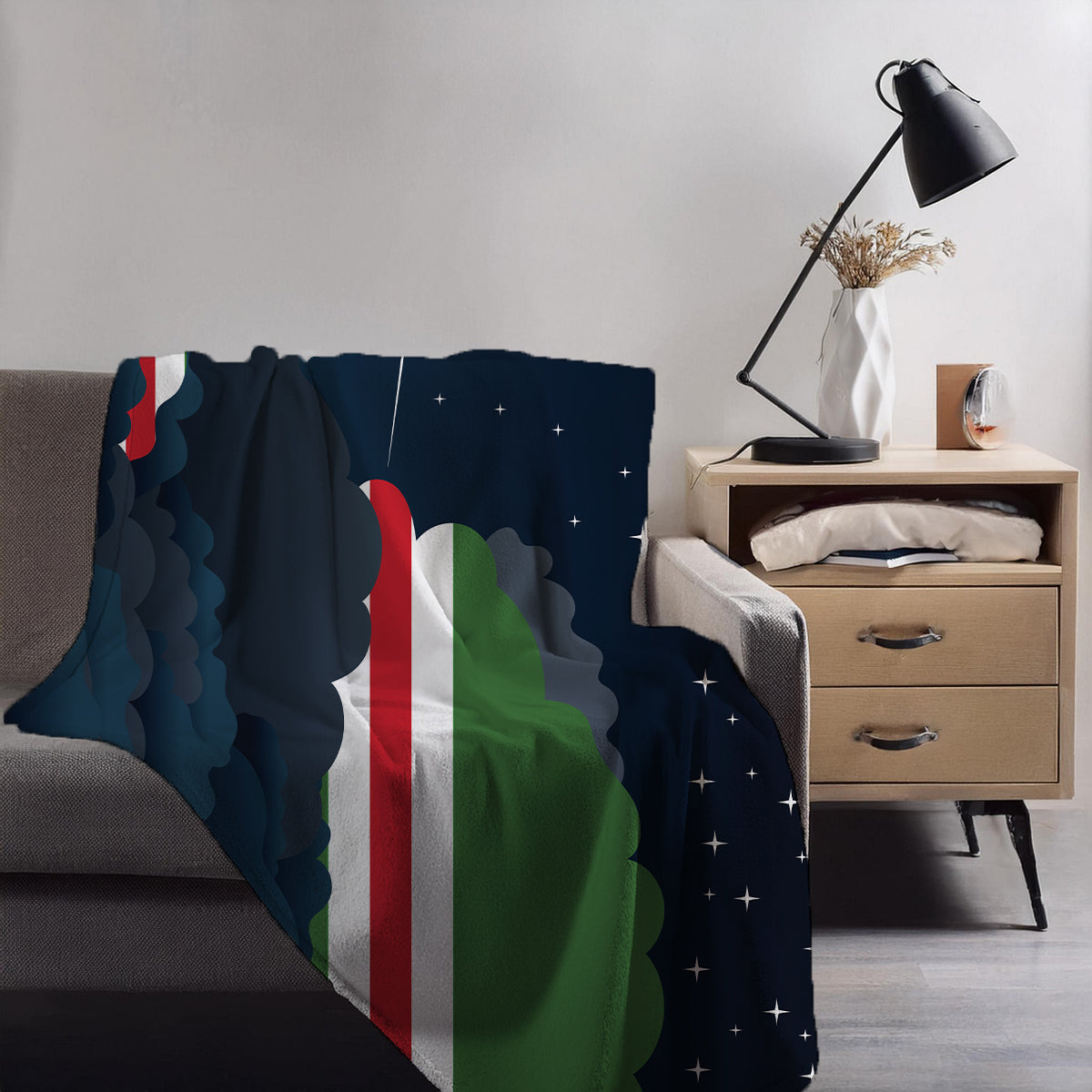 Chechen Republic of Ichkeria Night Clouds Blanket Throw