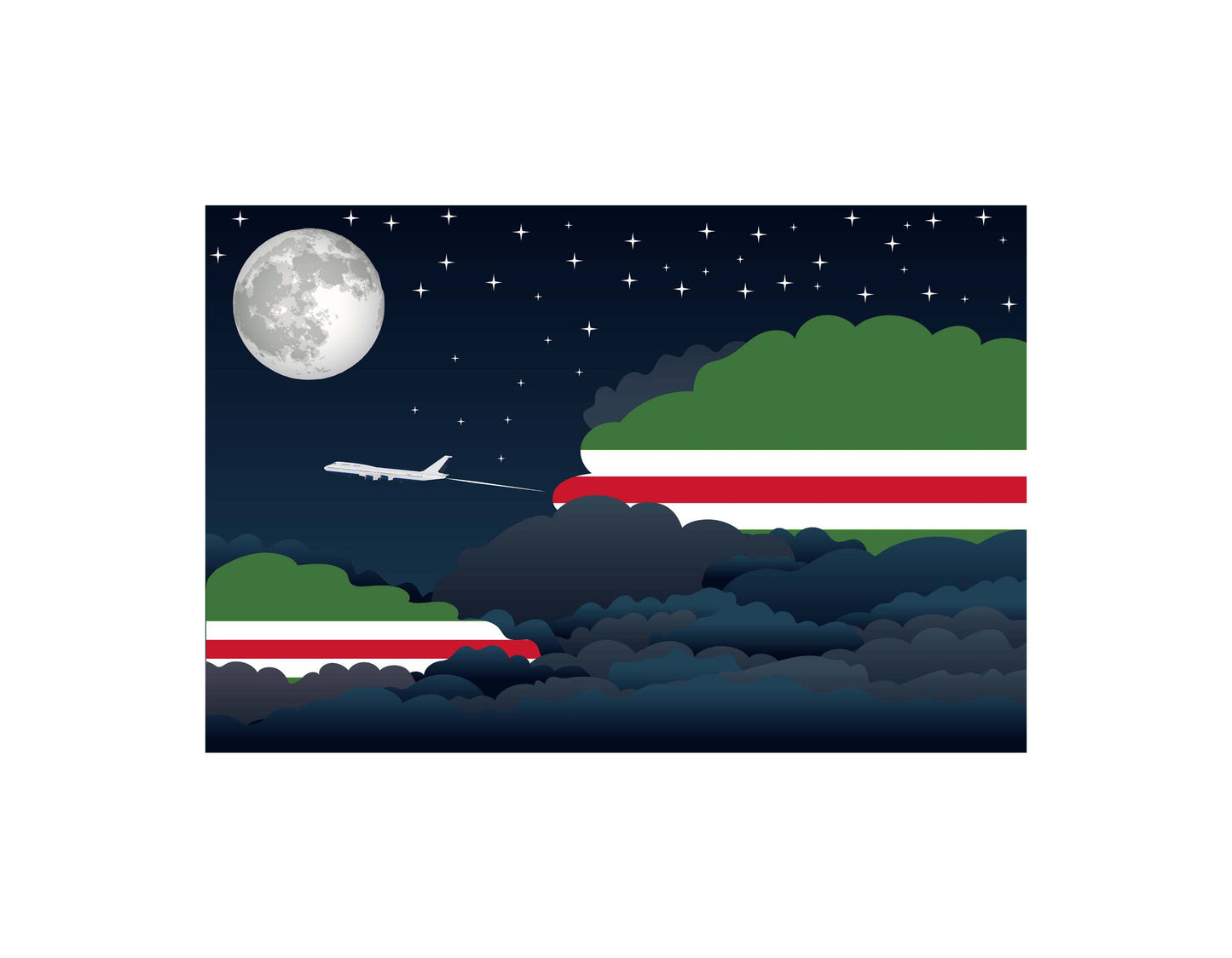 Chechen Republic of Ichkeria Night Clouds Blanket Throw