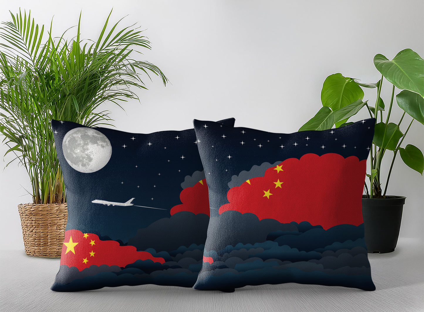China Night Clouds Pillow Case and Pillow Throw