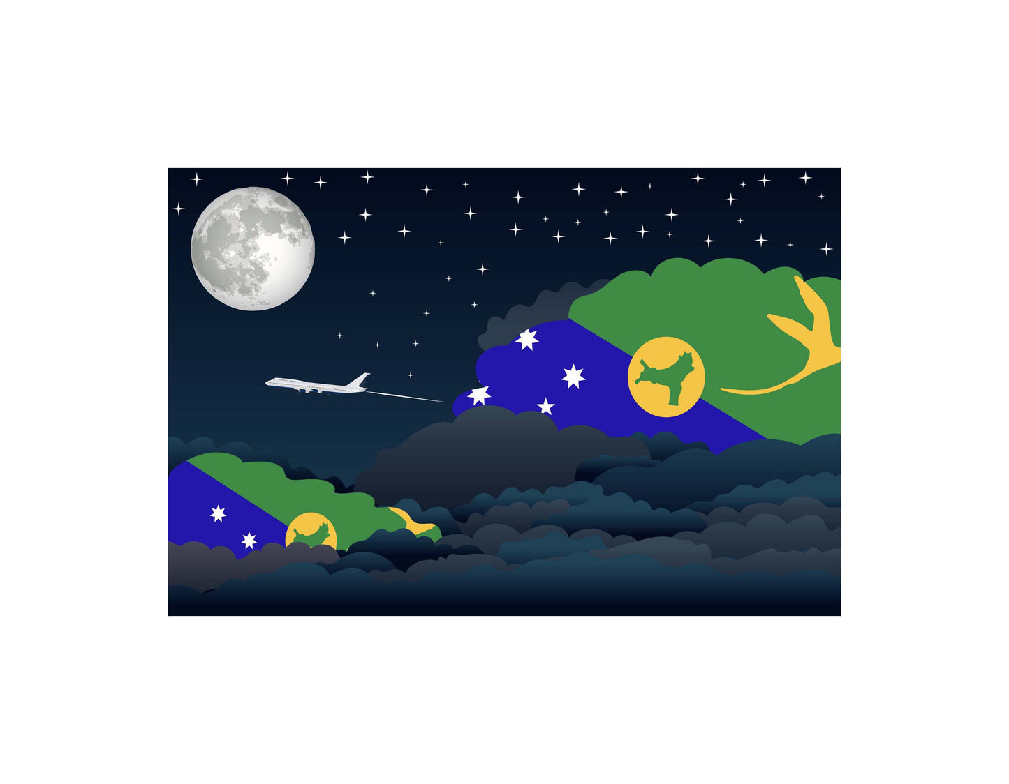 Christmas Island Night Clouds Blanket Throw