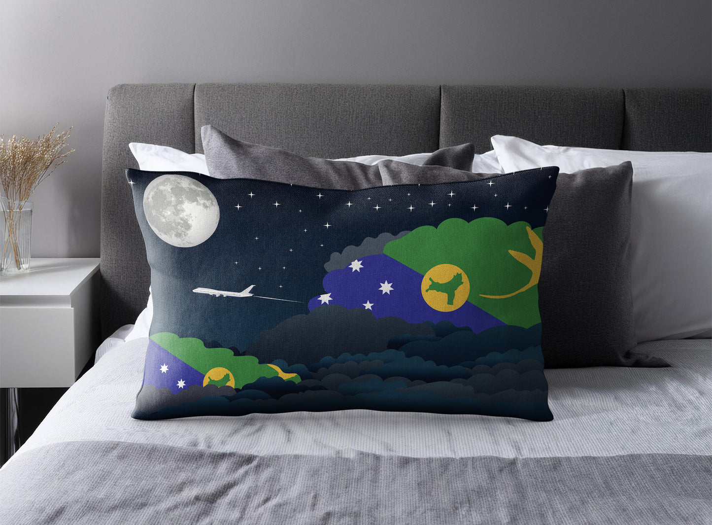 Christmas Island Night Clouds Pillow Case and Pillow Throw