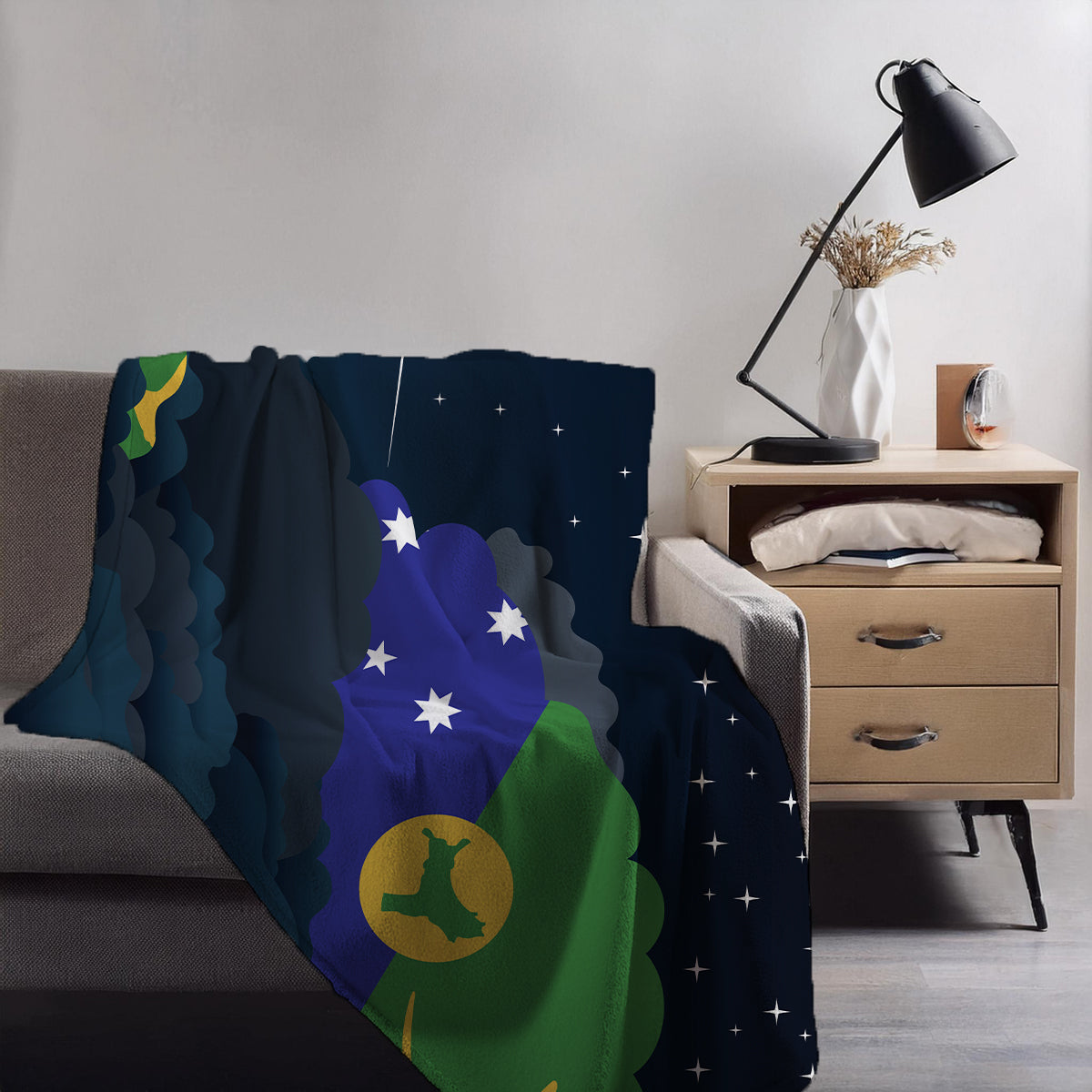 Christmas Island Night Clouds Blanket Throw