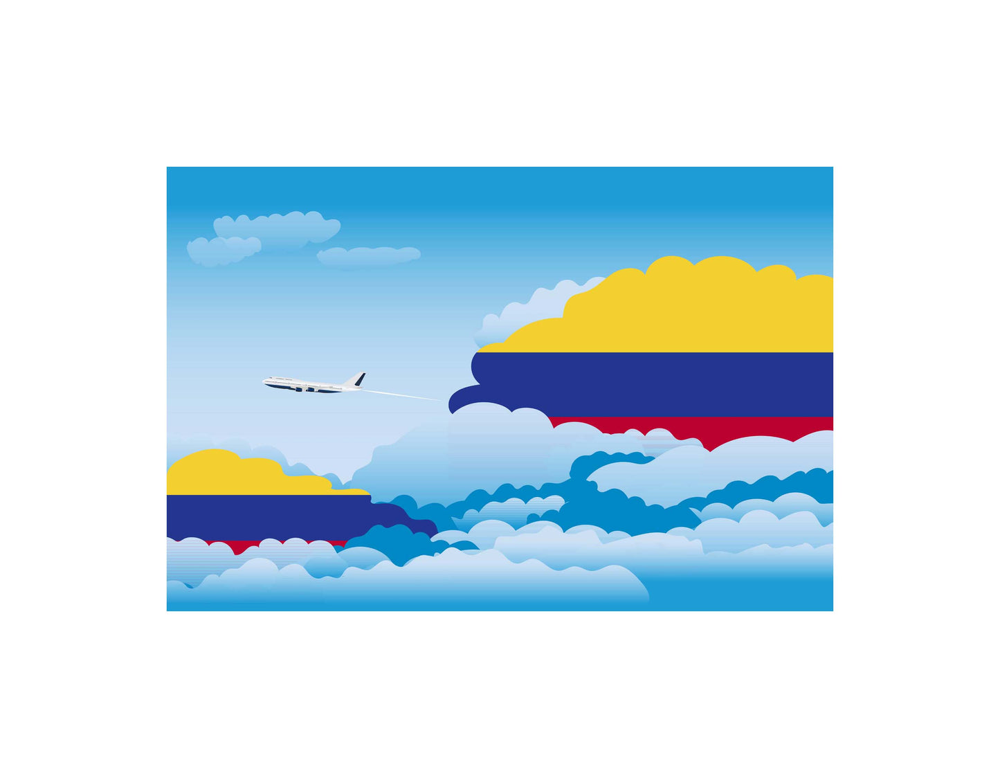 Colombia Day Clouds Blanket Throw