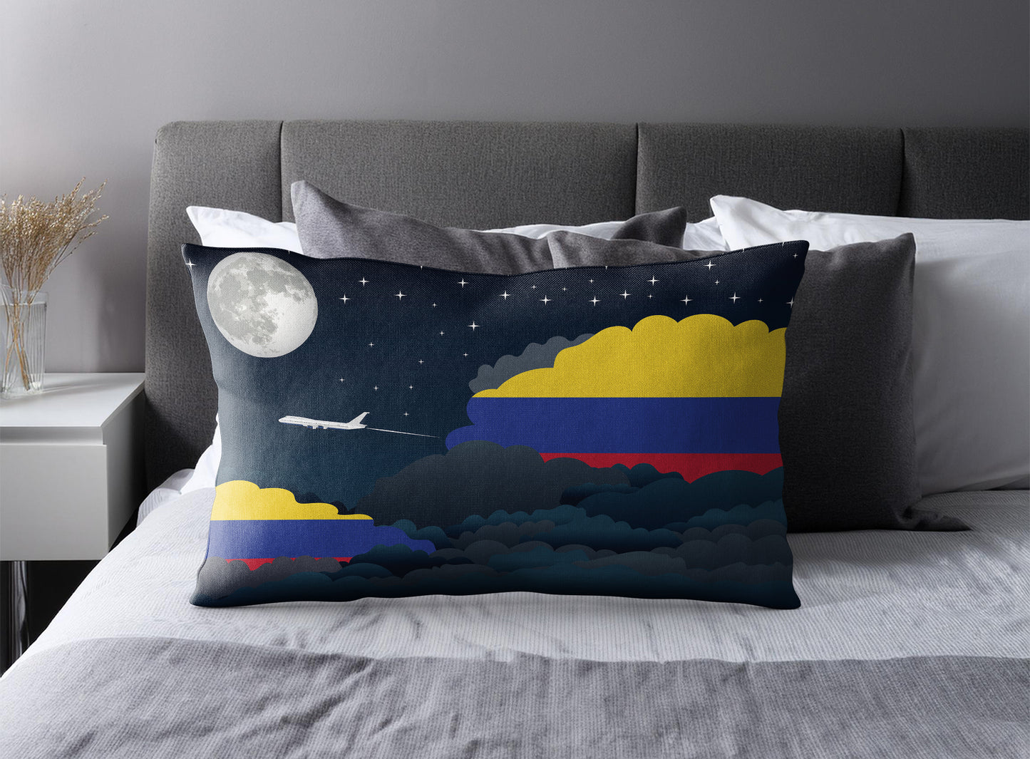 Colombia Night Clouds Pillow Case and Pillow Throw