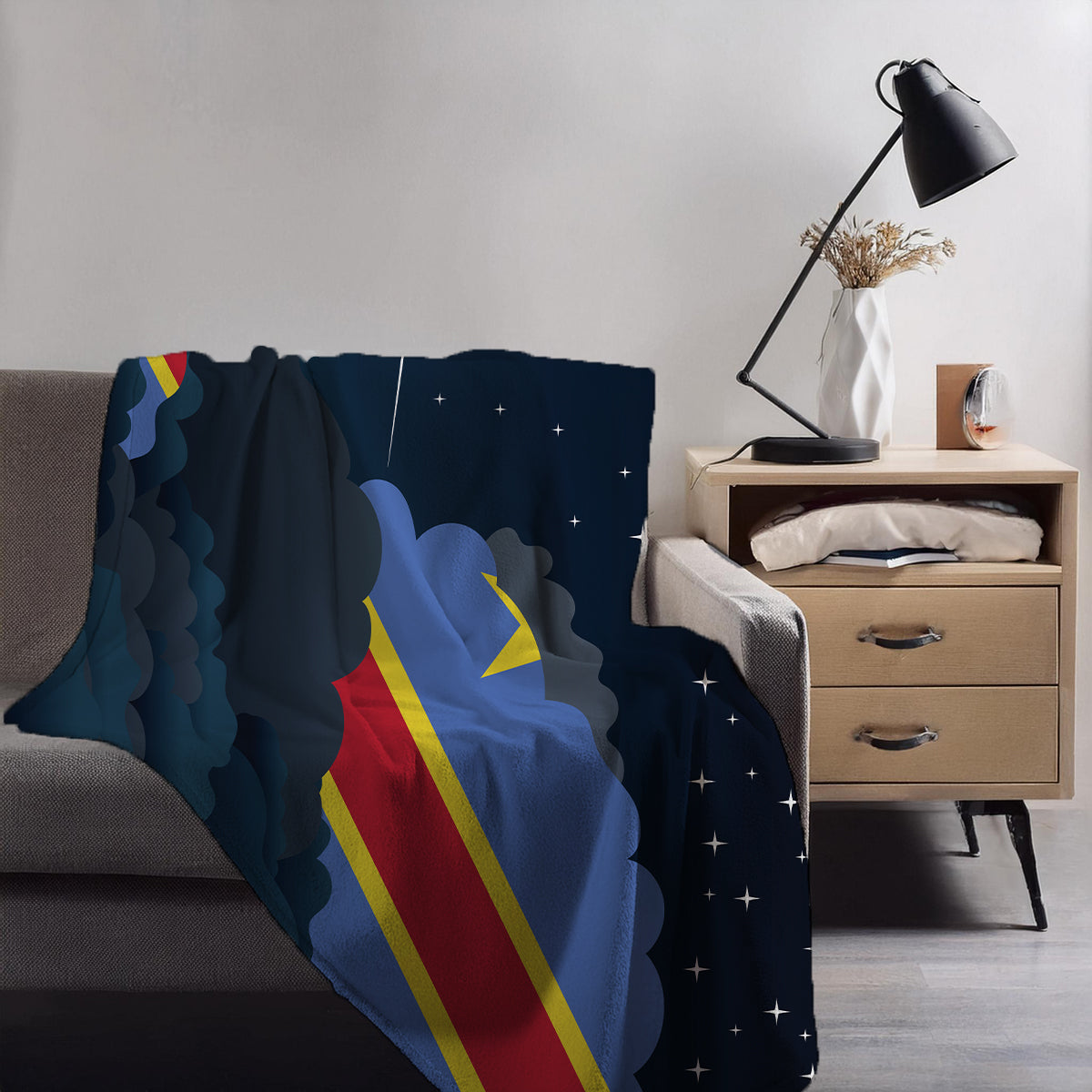 Congo Democratic Republic of the Night Clouds Blanket Throw