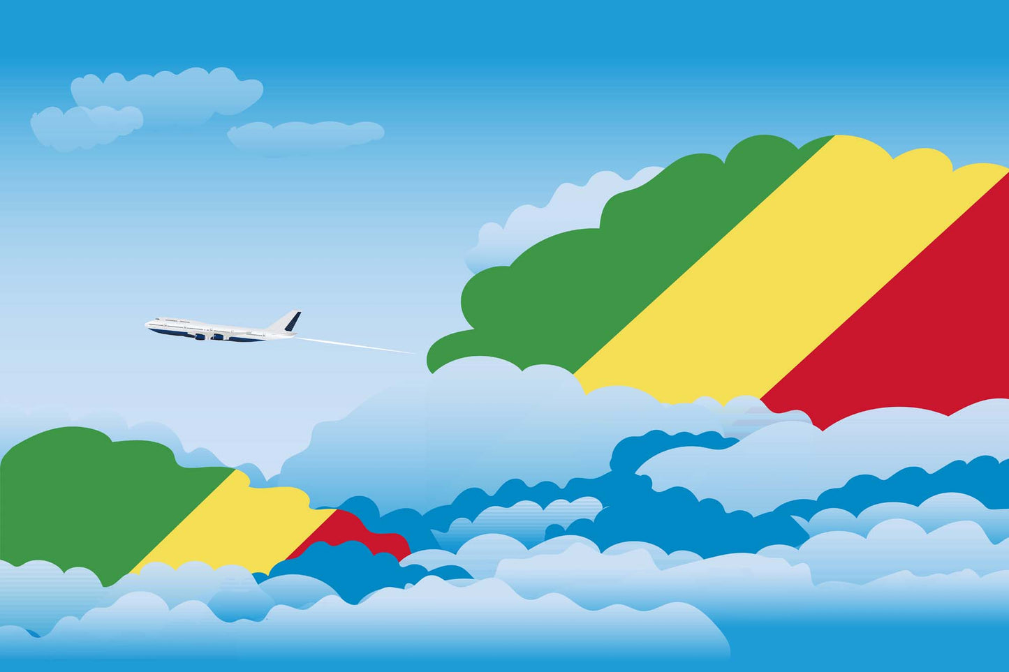 Congo Republic of the Day Clouds Blanket Throw