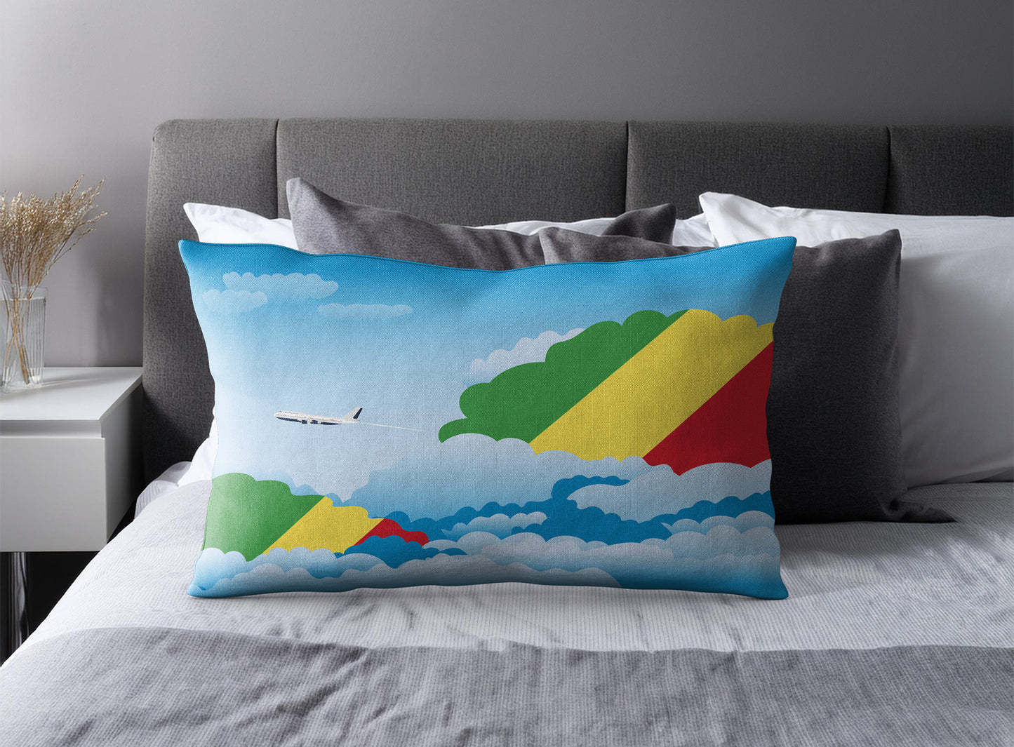 Congo Republic of the Day Clouds Pillow Case and Pillow Throw