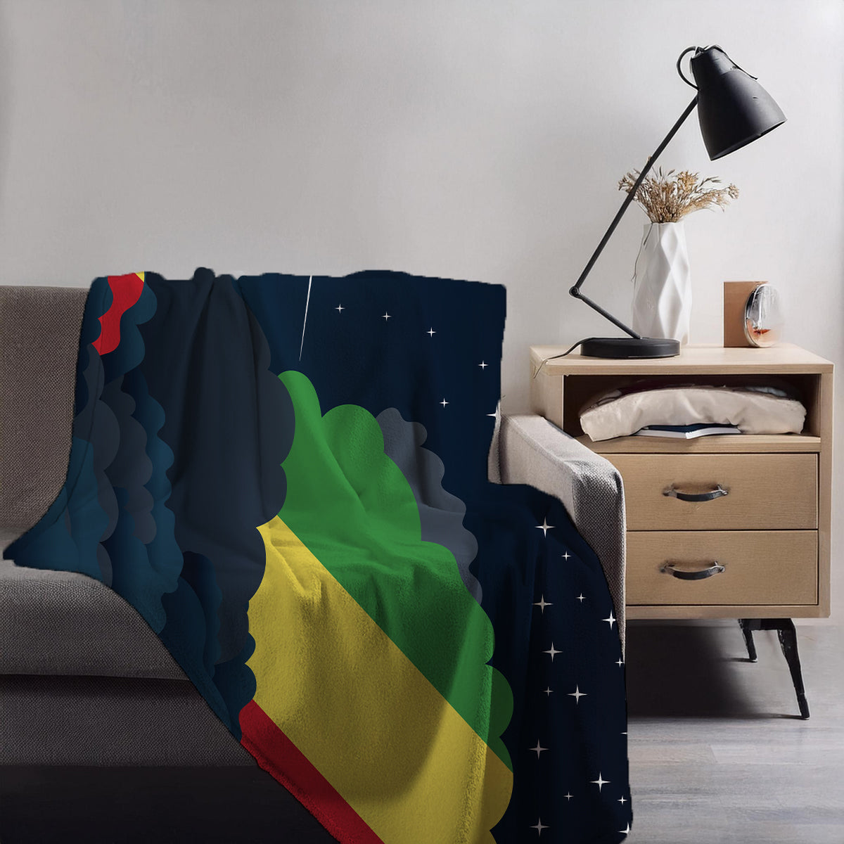 Congo Republic of the Night Clouds Blanket Throw