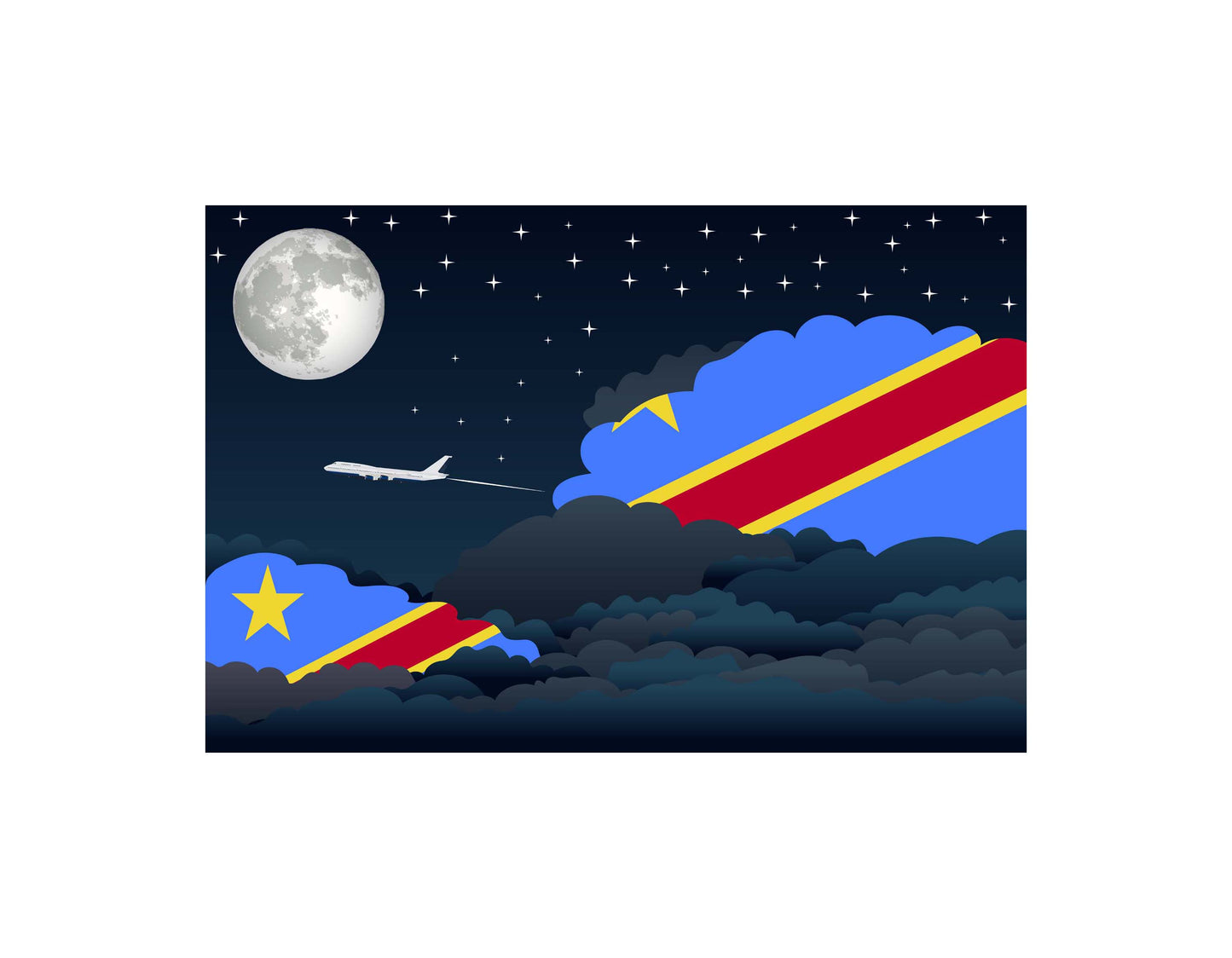 Congo Democratic Republic of the Night Clouds Blanket Throw