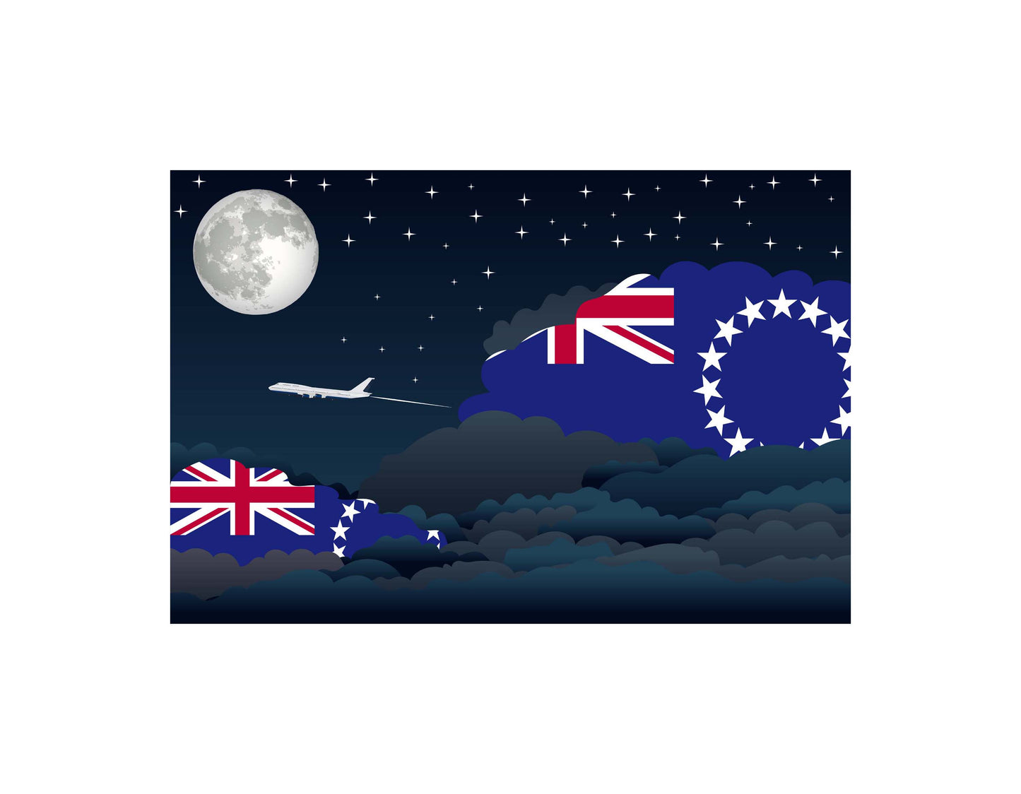 Cook Islands Night Clouds Blanket Throw