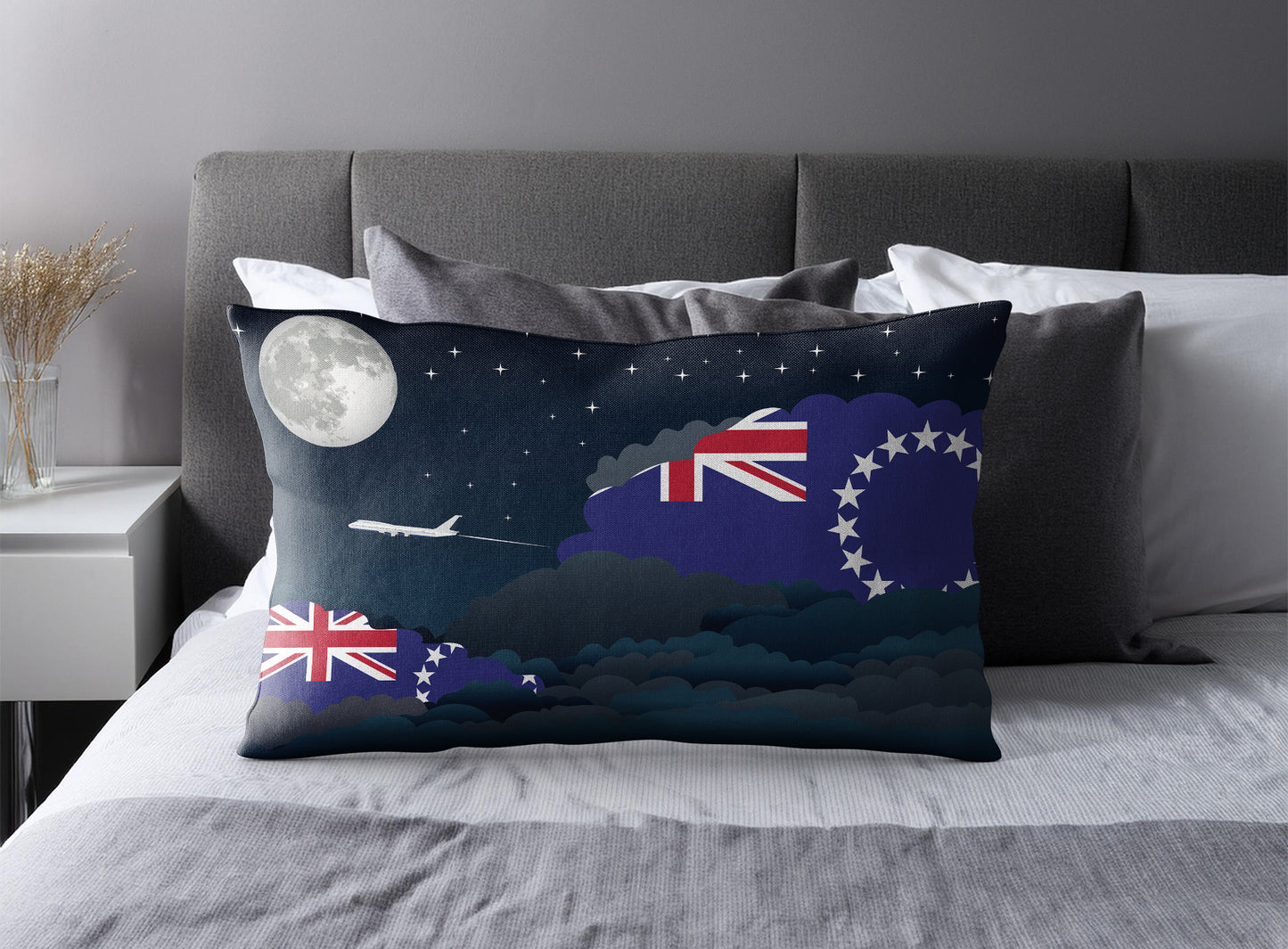 Cook Islands Night Clouds Pillow Case and Pillow Throw