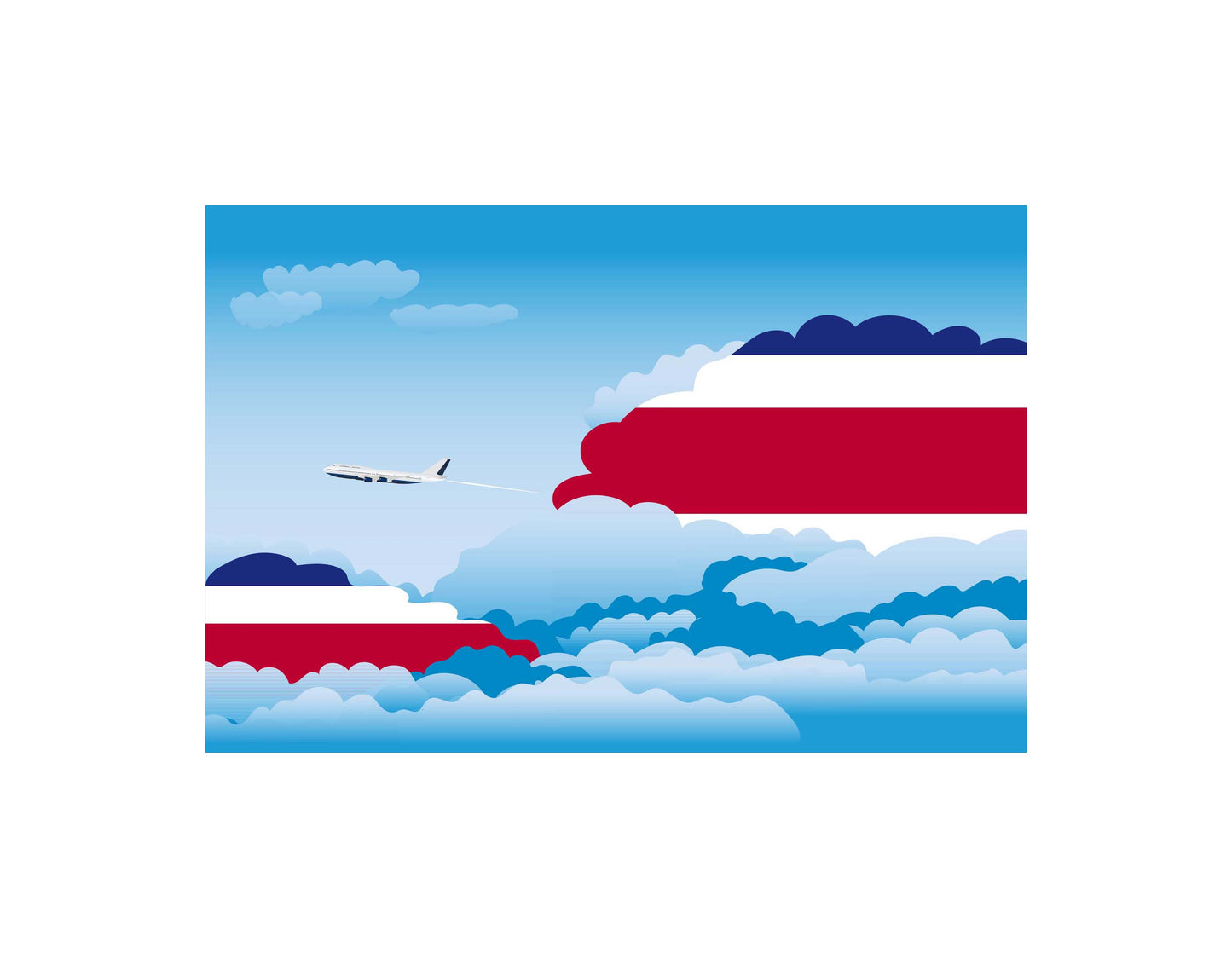 Costa Rica Day Clouds Blanket Throw