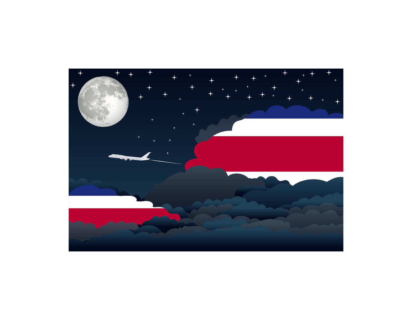 Costa Rica Night Clouds Blanket Throw