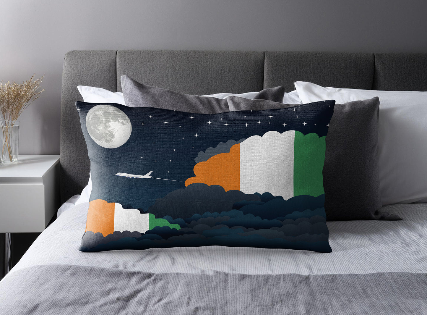 Cote DIvoire Night Clouds Pillow Case and Pillow Throw