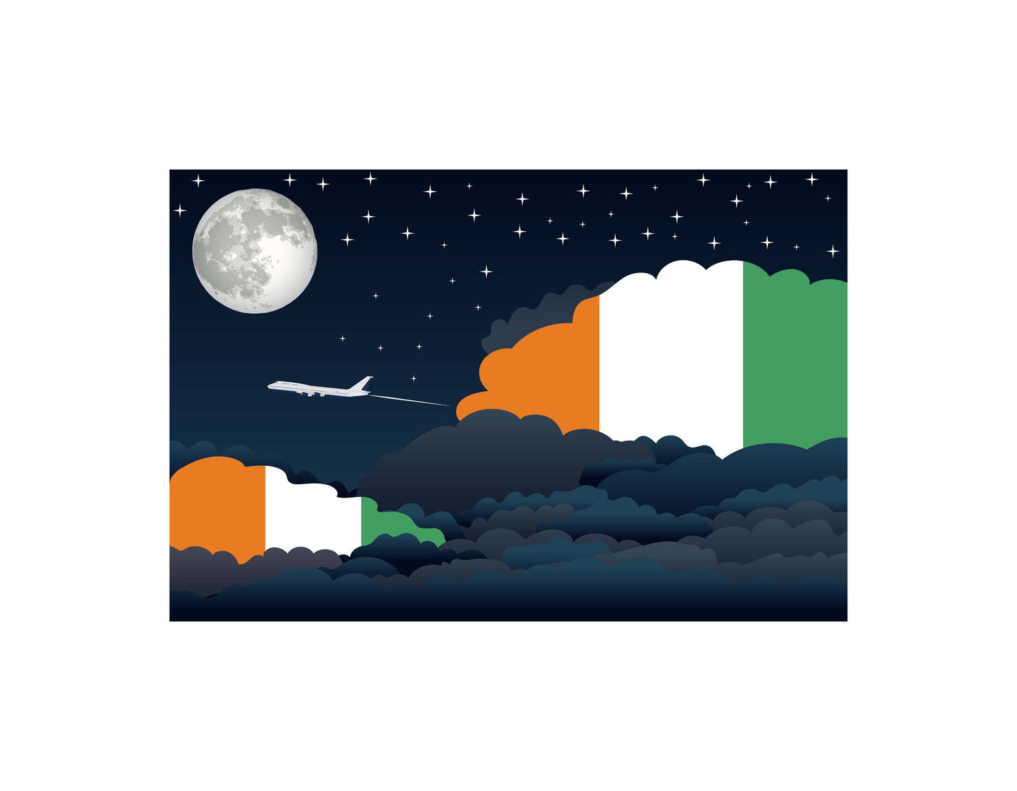 Cote DIvoire Night Clouds Blanket Throw