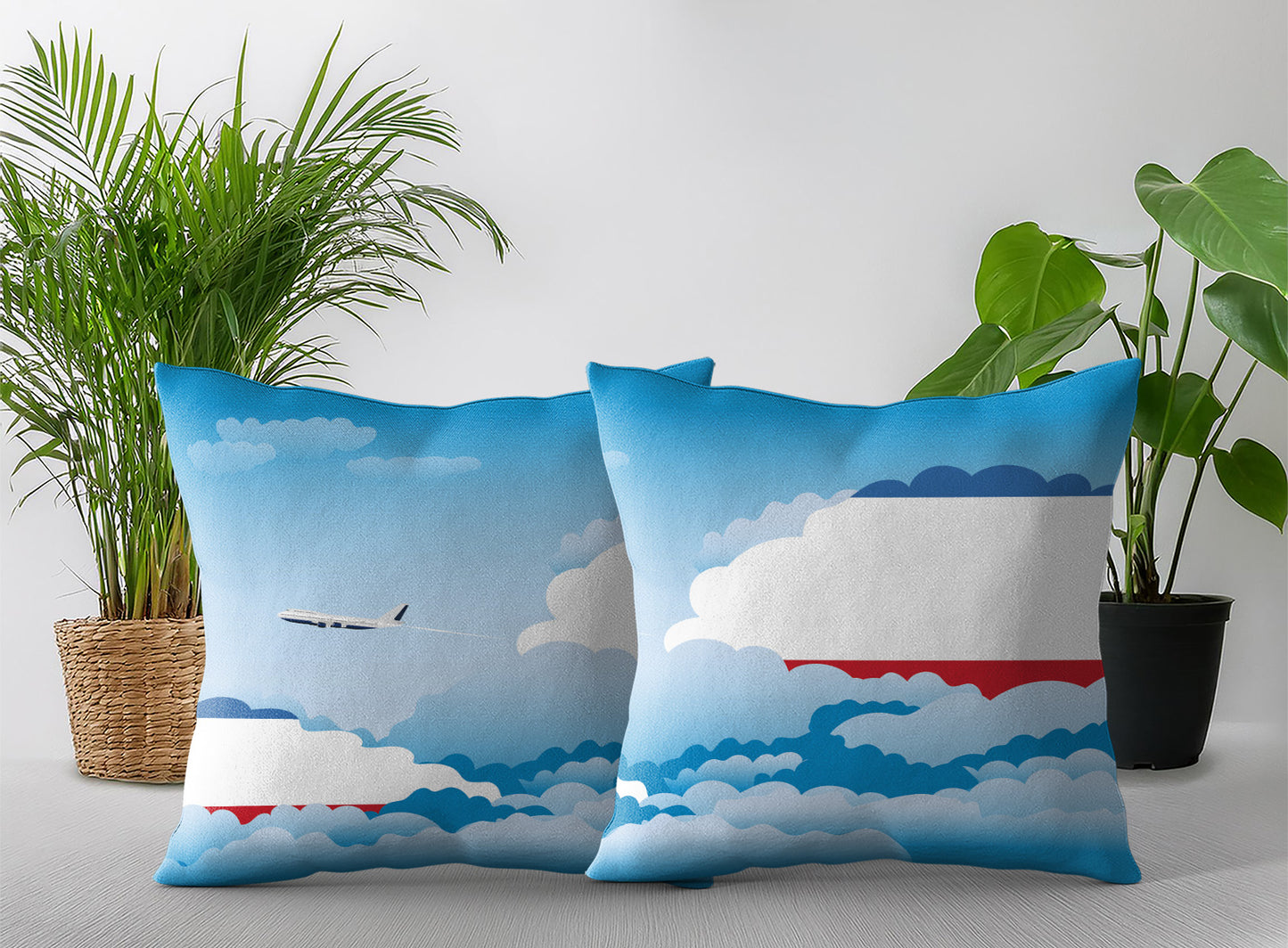 Crimea Day Clouds Pillow Case and Pillow Throw