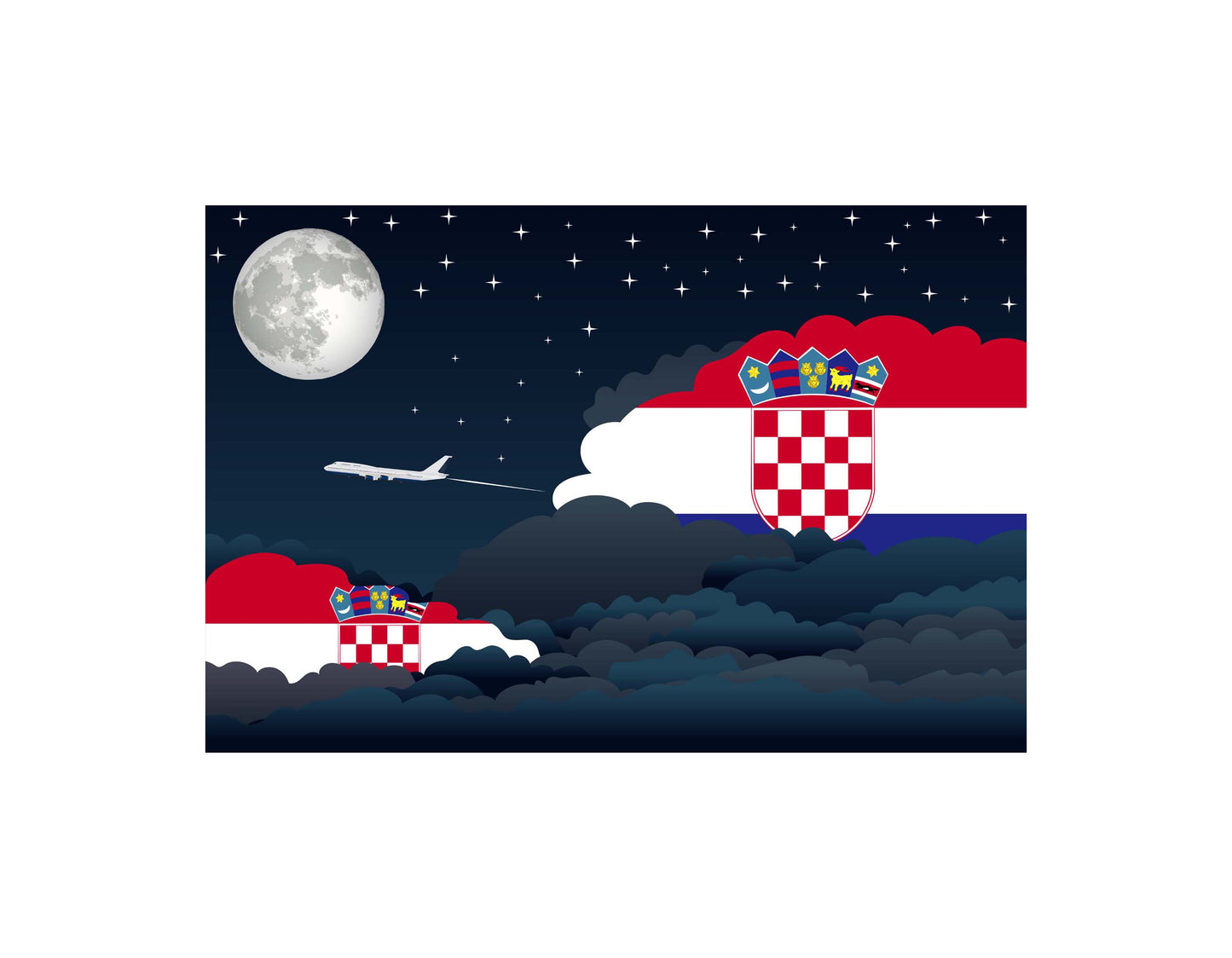 Croatia Night Clouds Blanket Throw