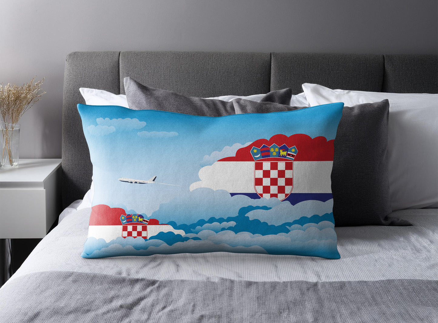 Croatia Day Clouds Pillow Case and Pillow Throw