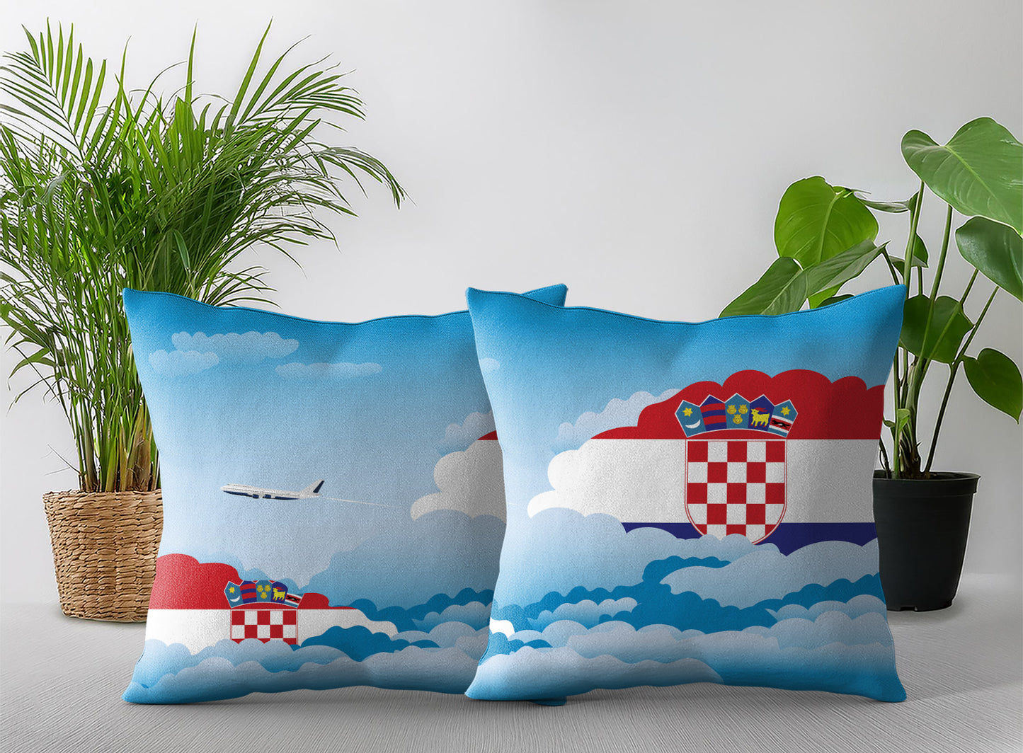 Croatia Day Clouds Pillow Case and Pillow Throw