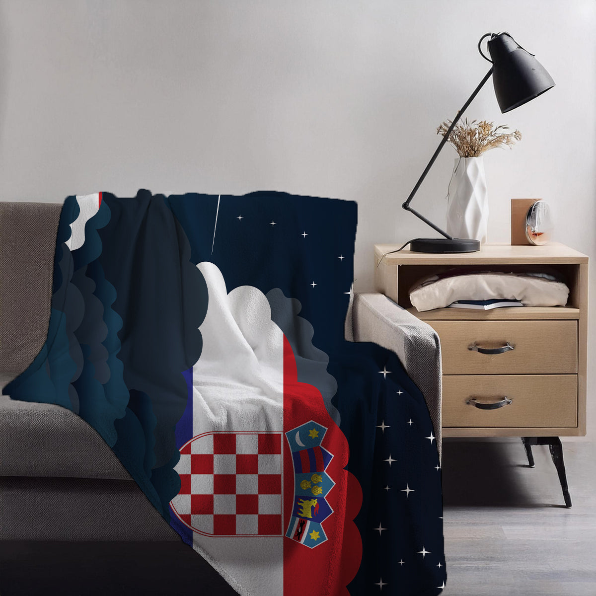 Croatia Night Clouds Blanket Throw