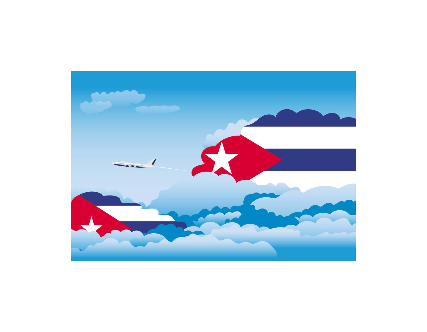 Cuba Day Clouds Blanket Throw