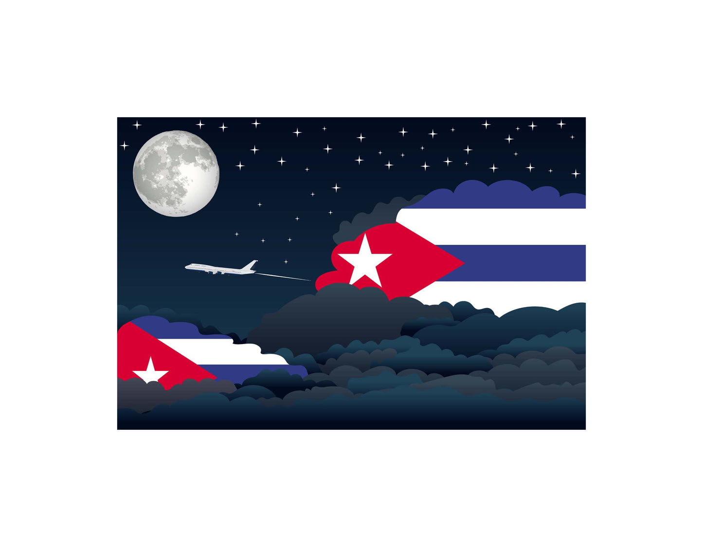 Cuba Night Clouds Blanket Throw