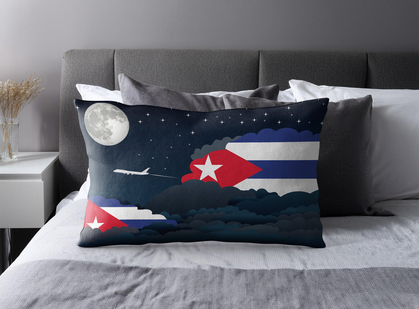 Cuba Night Clouds Pillow Case and Pillow Throw
